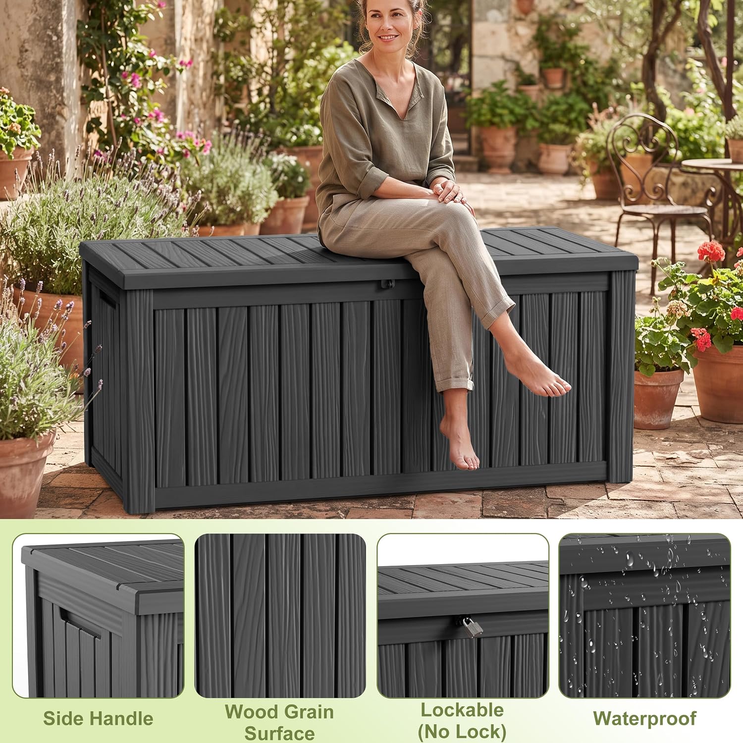 Detalle de DRATO Outdoor Storage Box 310 Gallon