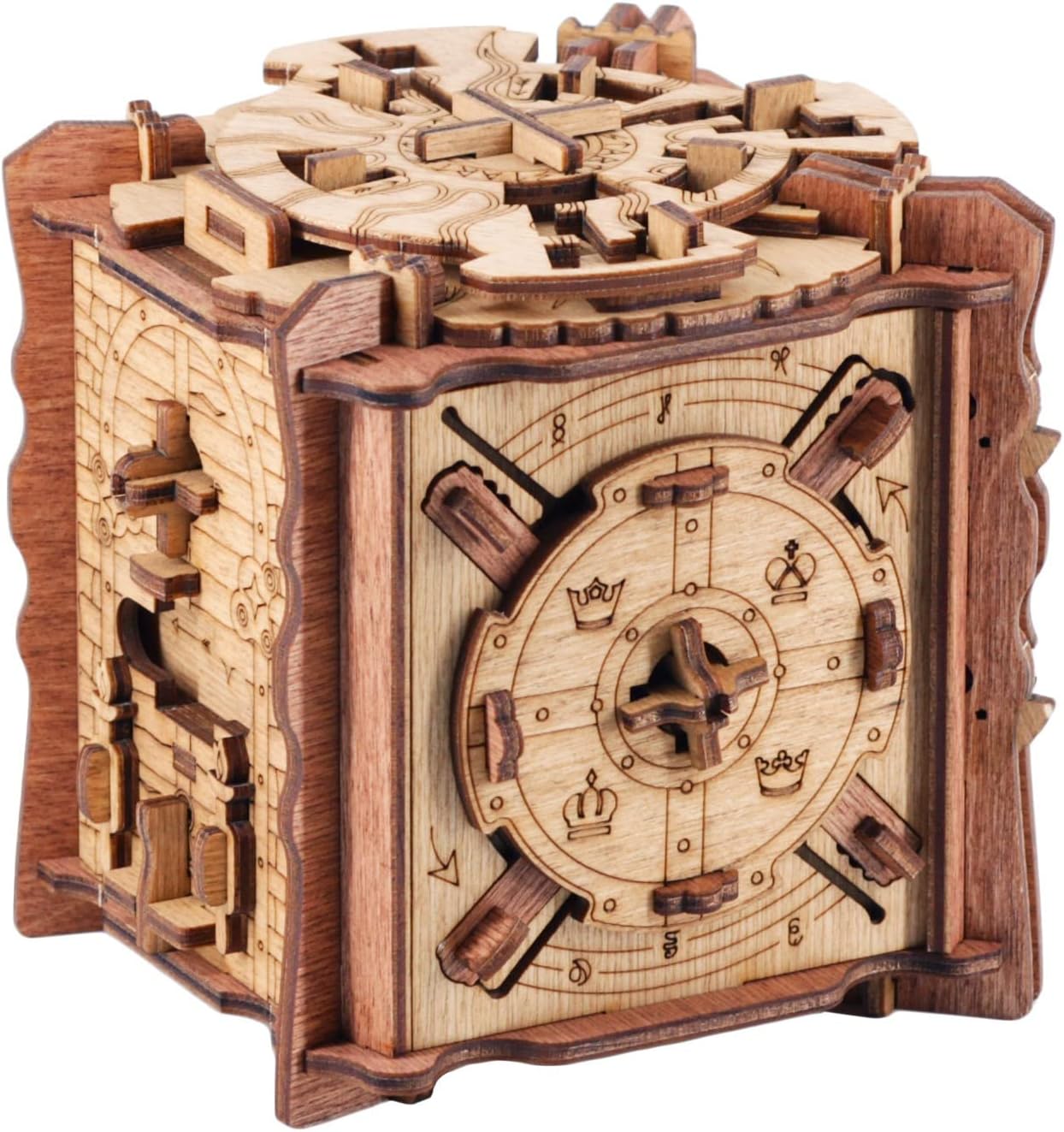 Detalle de iDventure Cluebox: The Trial of Camelot – A 3D wooden puzzle box for 1–2 players