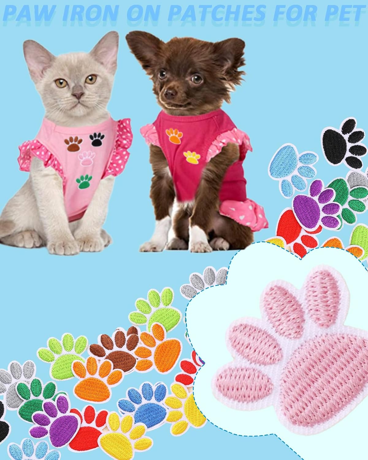 Detalle 2 de Embroidered Paw Patches, 36-Pack