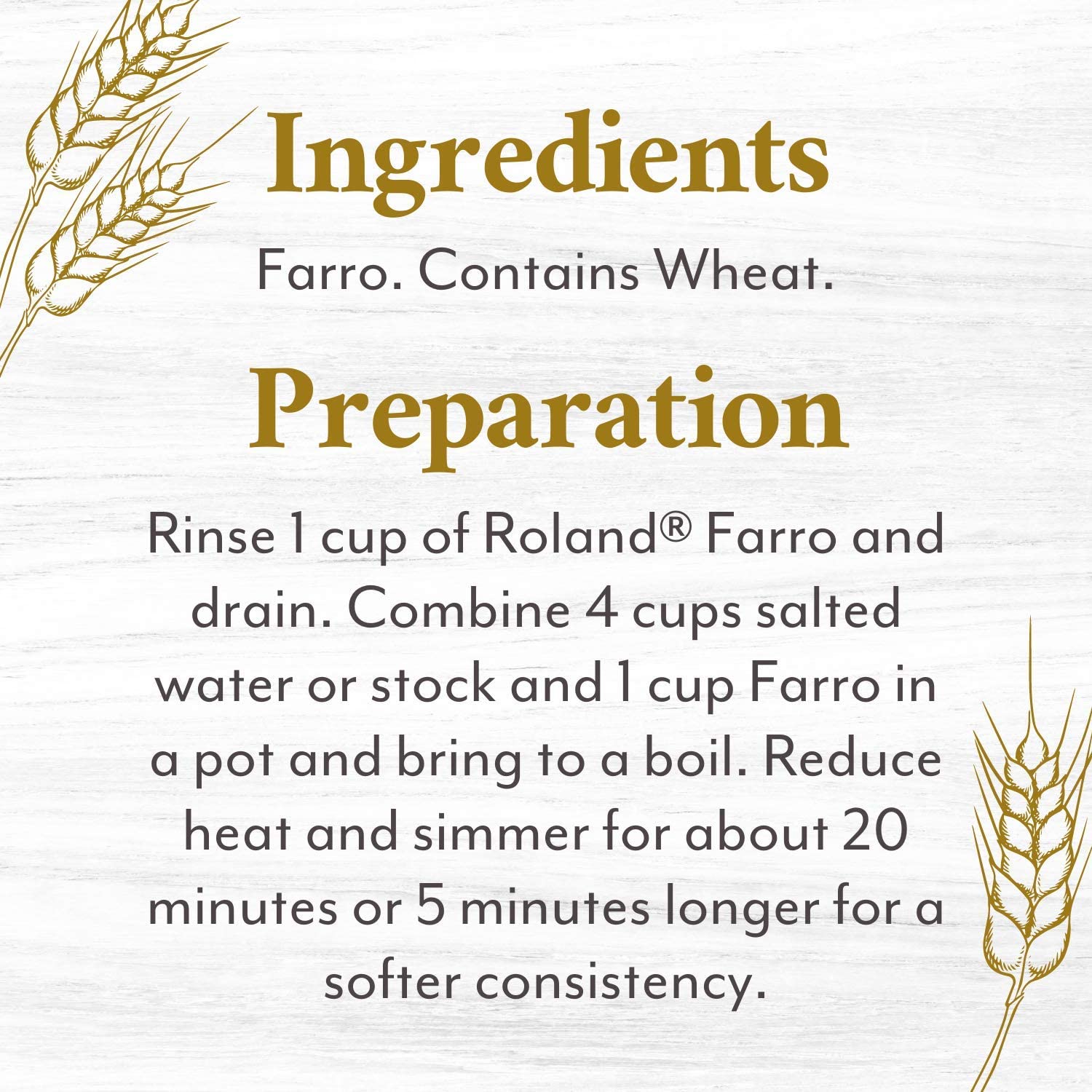 Detalle 2 de Roland Foods 72142 Pearled Italian Farro, 3-Pound Pack of 4
