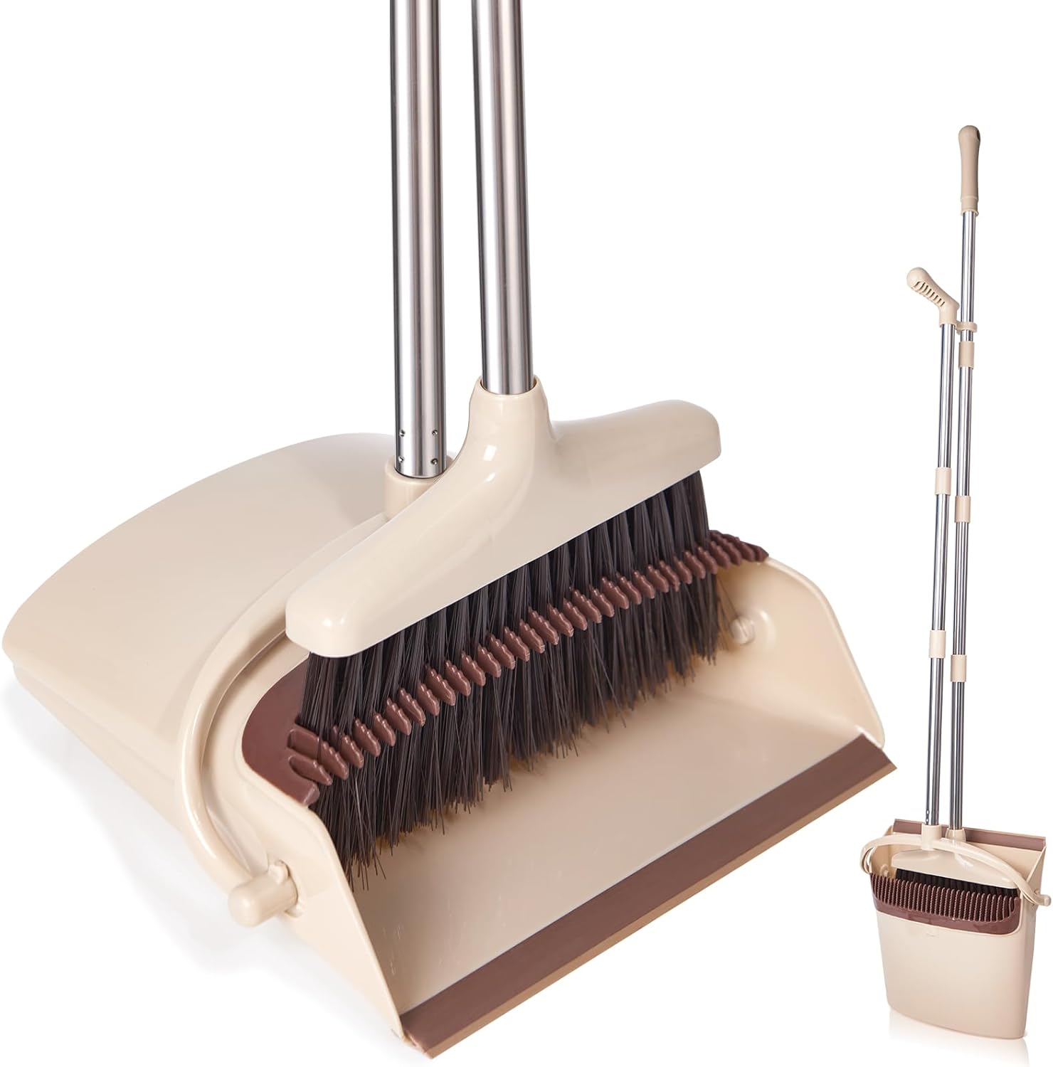 XXFLOWER Long Handle Dustpan and Brush Set