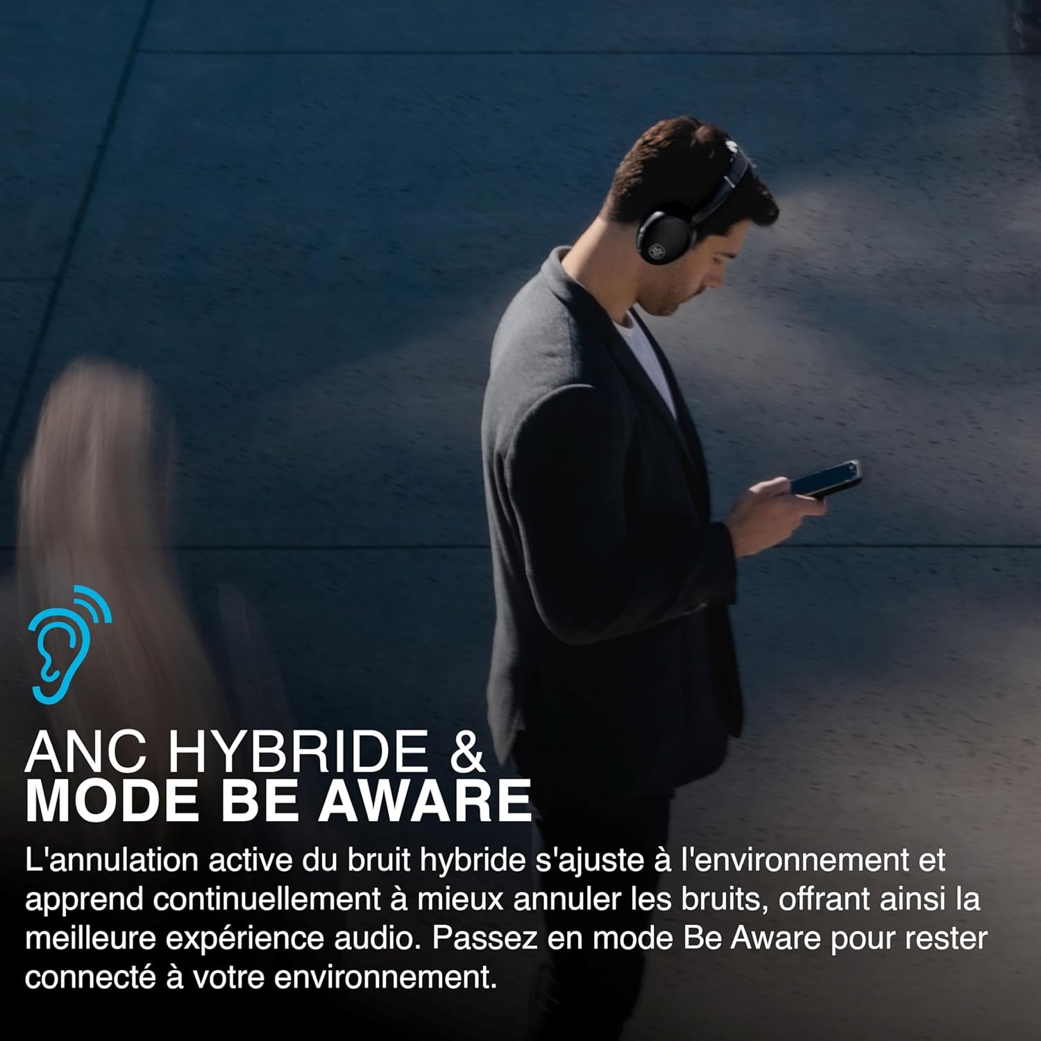 Thumbnail 1 de JLab JBuds LUX ANC : casque Bluetooth supra-auriculaire pliable avec réduction de bruit active