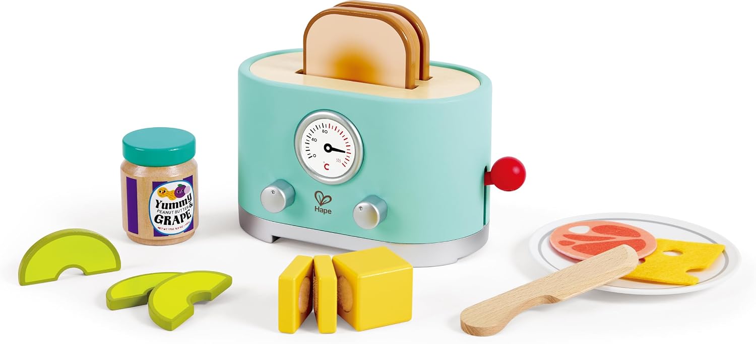 Detalle de Hape(ハペ)E3215 飛び出すトースターセット 木製のおままごと玩具