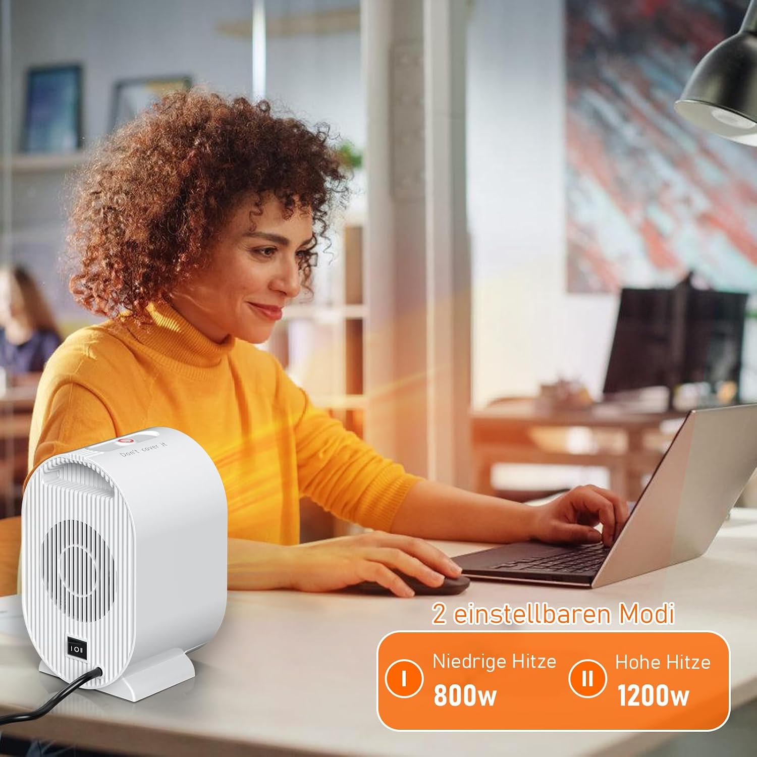 Detalle 2 de Stufetta elettrica basso consumo 800W per bagno e dormitorio
