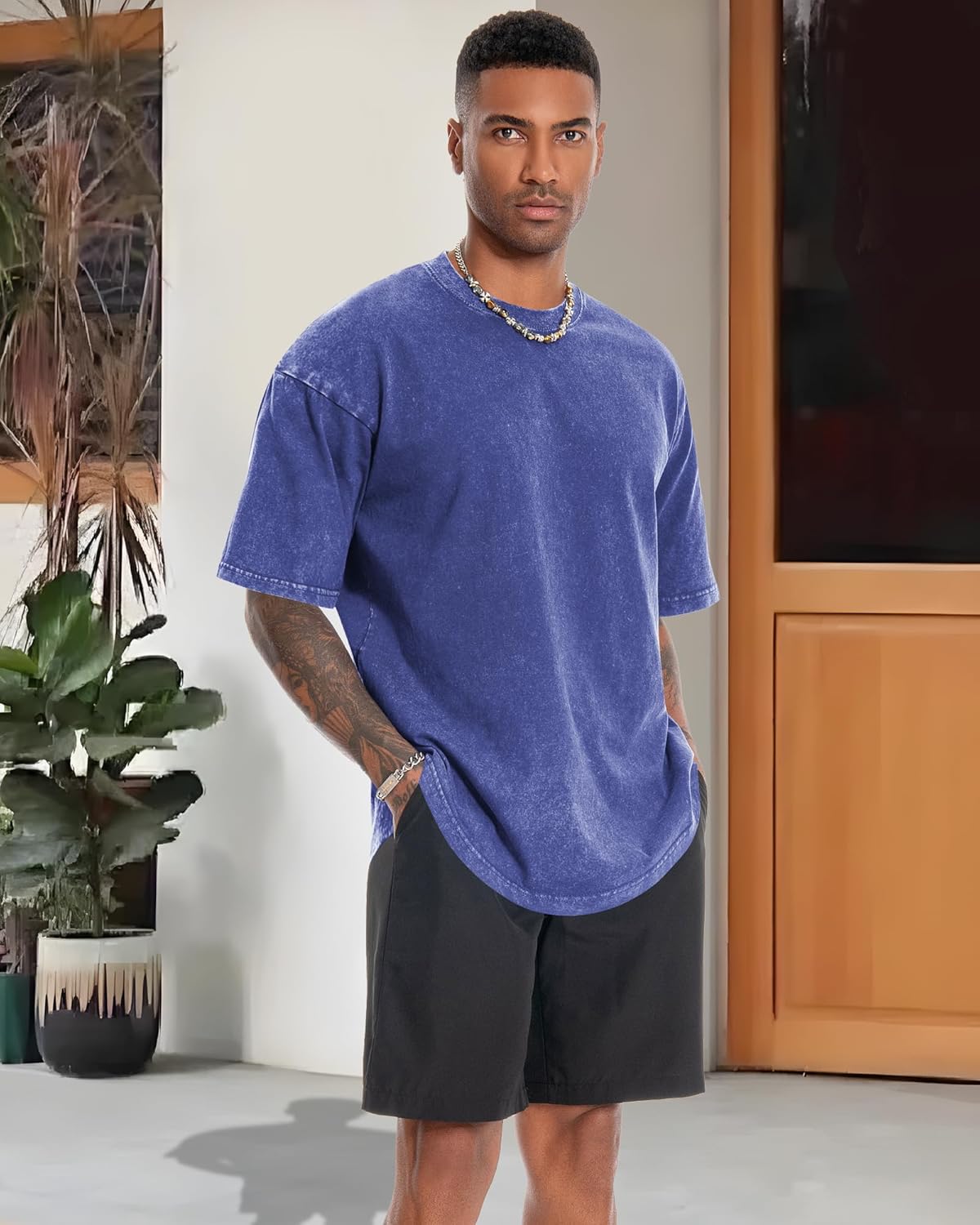Thumbnail 2 de Oversized TShirts for Men Short Sleeve Vintage Washed Basic Loose Tees 2026