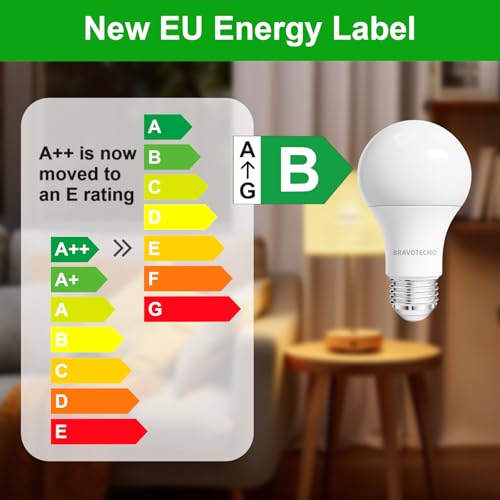Thumbnail 6 de bravotecno E27 LED Glühbirne A60, 3000K, 4,3W, 806 lm, Energieklasse B, Nicht dimmbar, 2er-Pack