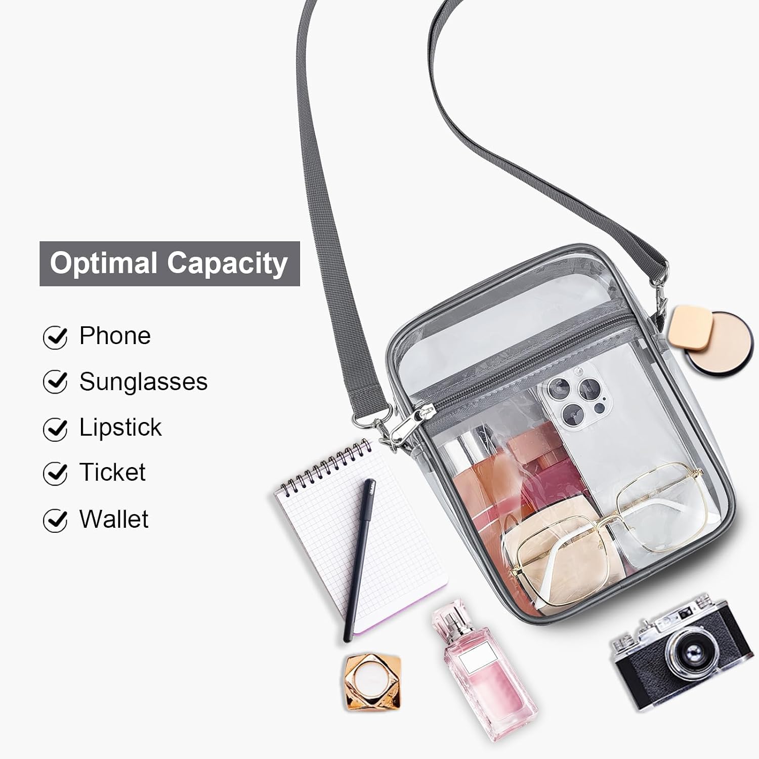 Detalle 2 de USPECLARE Clear Crossbody Bag, PVC