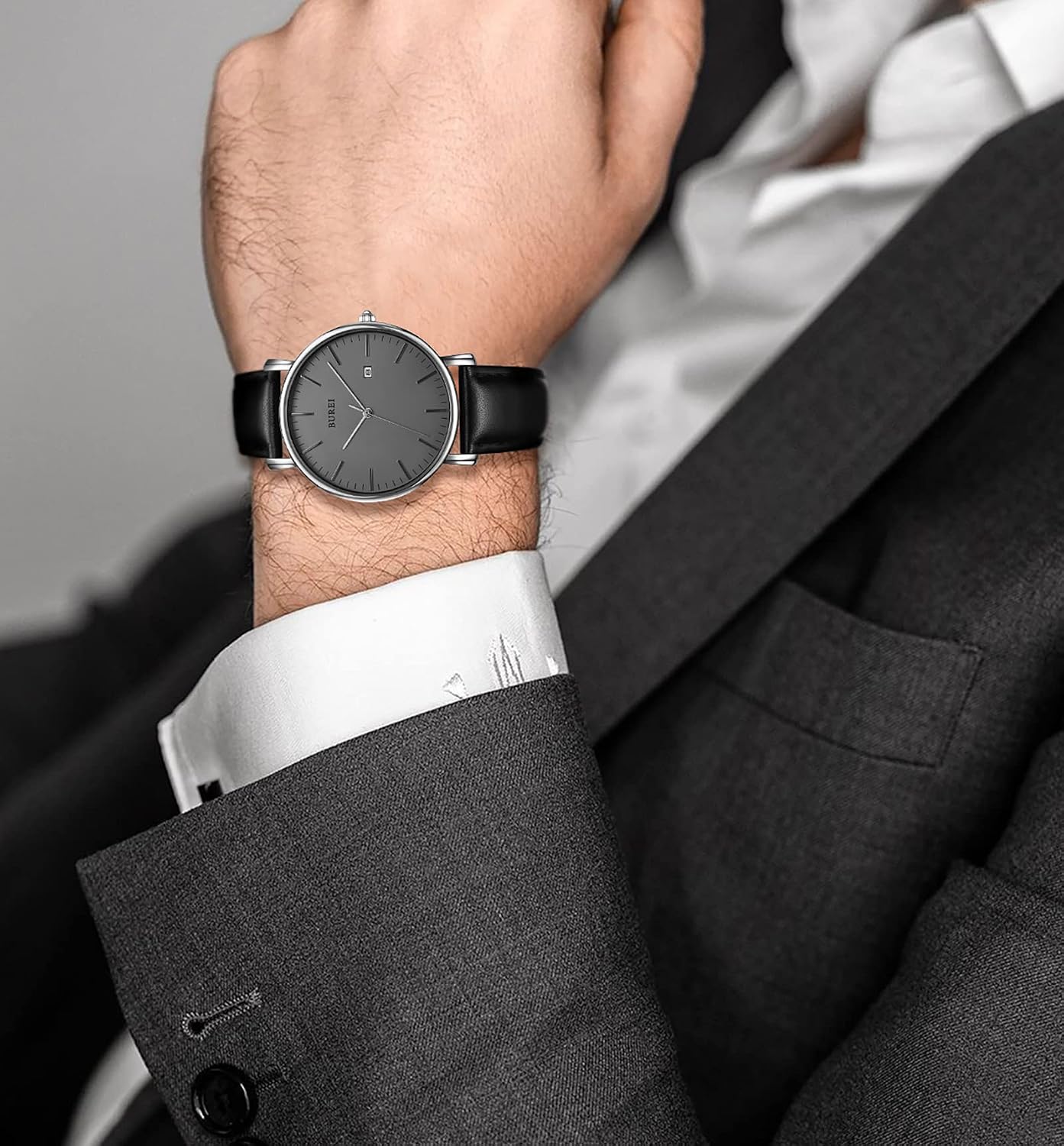 Thumbnail 5 de BUREI Orologio uomo moderno minimalista 41 mm
