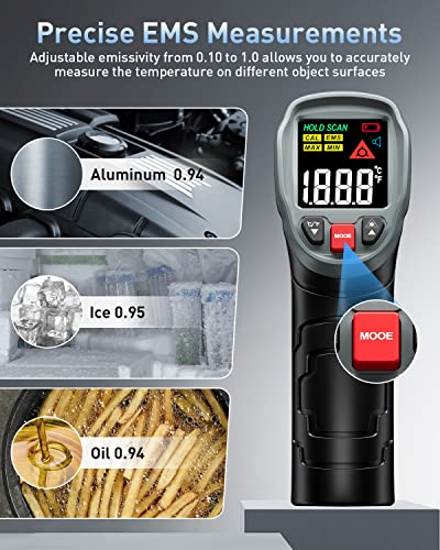 Thumbnail 3 de Eventek Thermomètre infrarouge 3 en 1 -50°C~600°C ⚙
