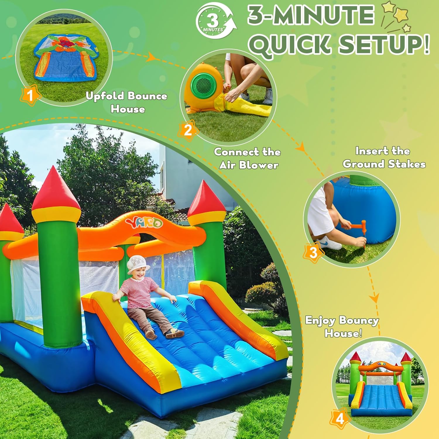 Thumbnail 5 de YARD Bounce House with Slide — 12x9x8 ft Inflatable Bouncer for Kids