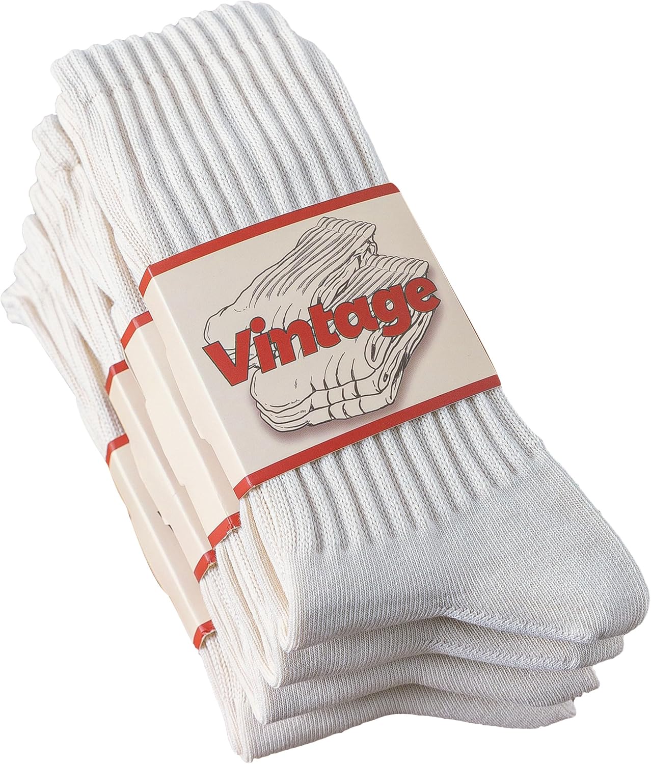 Detalle de DAUCO Cotton Crew Socks, 4 Pairs, 98% Cotton, Slouchy Fit