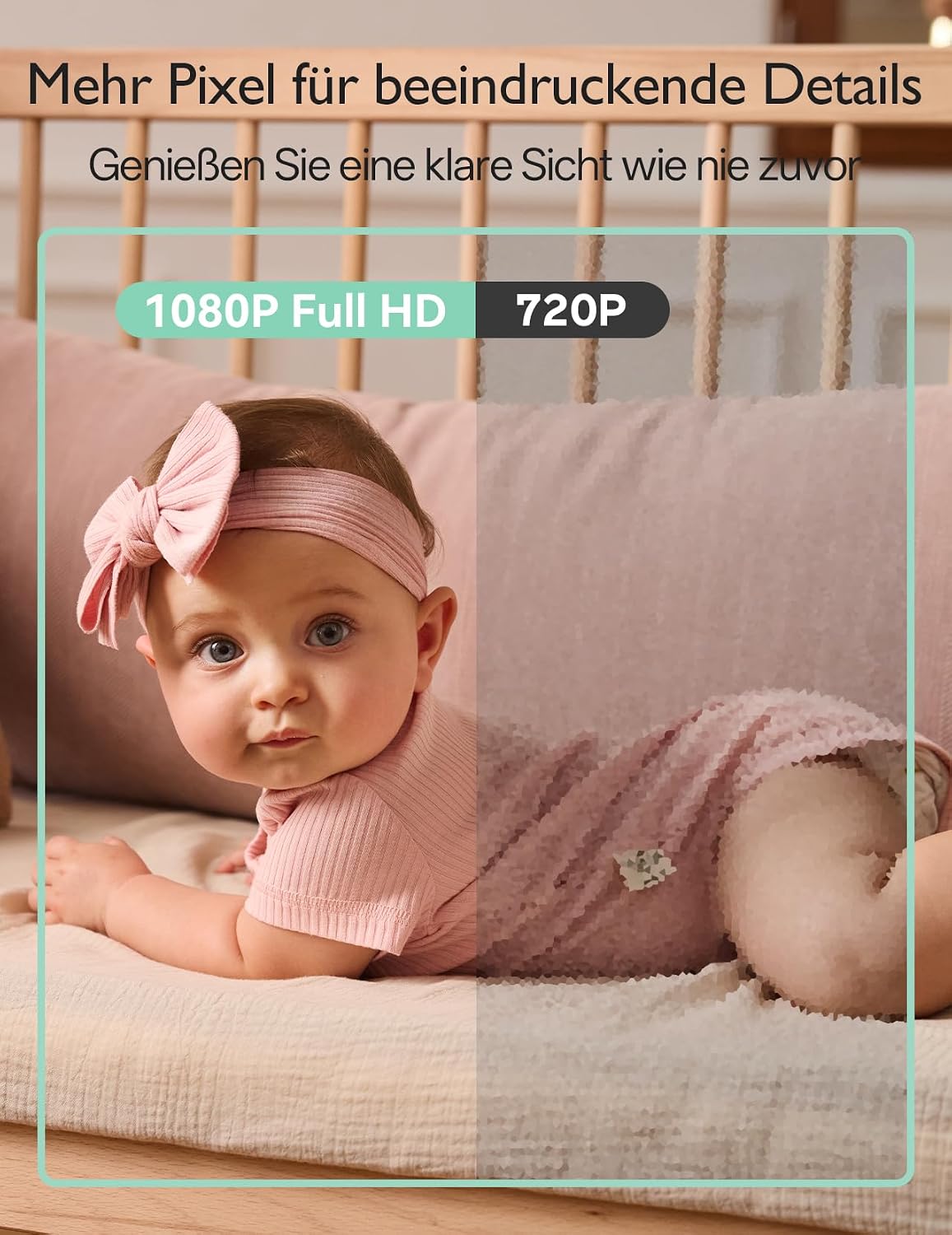 Detalle de Momcozy BM03 Upgrade: 1080p Babyphone ohne WLAN mit Kamera, 5,5-Zoll Display