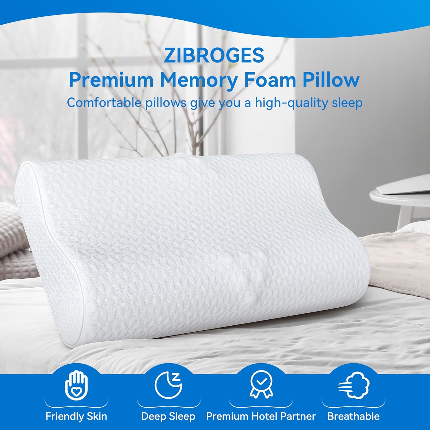 Thumbnail 6 de Zibroges Cervical Pillow with Memory Foam