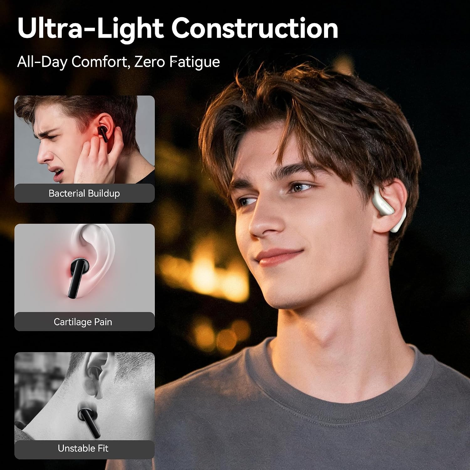 Detalle 2 de BUGANI Open-ear earbuds Bluetooth 6.0