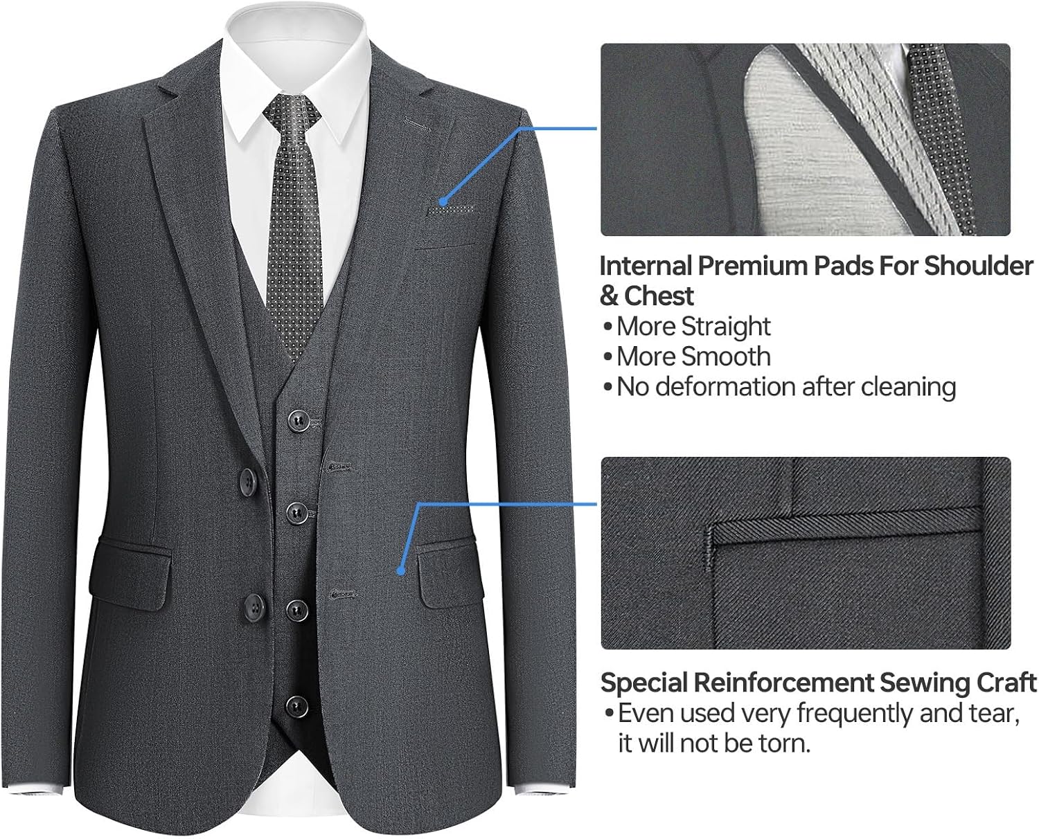 Thumbnail 4 de Happy Dolphin Boys’ Formal Suit Set for Weddings & Communions, Adjustable Waist