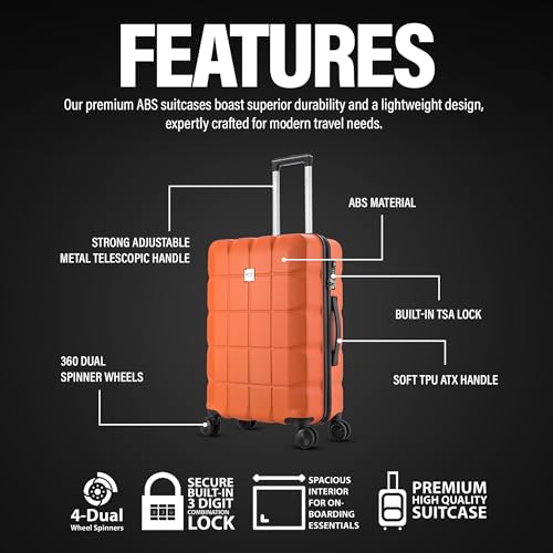 Thumbnail 1 de ATX Luggage Medium Suitcase 65L with 360° Dual Spinner Wheels, TSA Lock and Lightweight ABS Shell