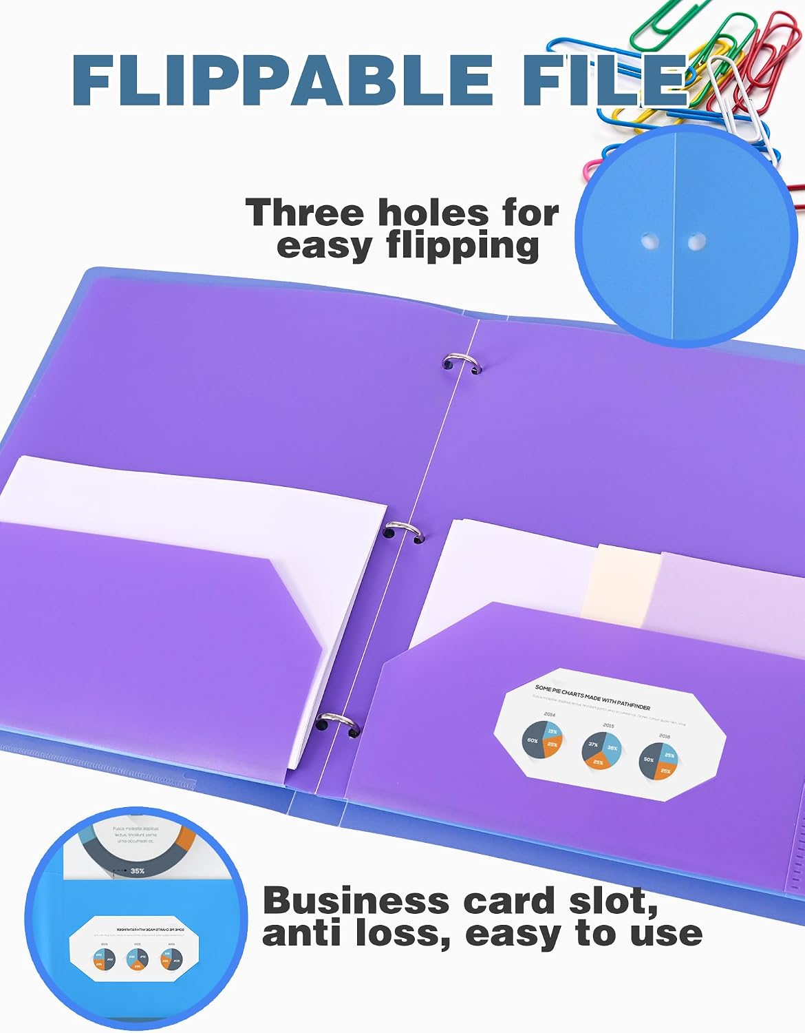 Detalle de Cesil Plastic Pocket Folders, Letter Size