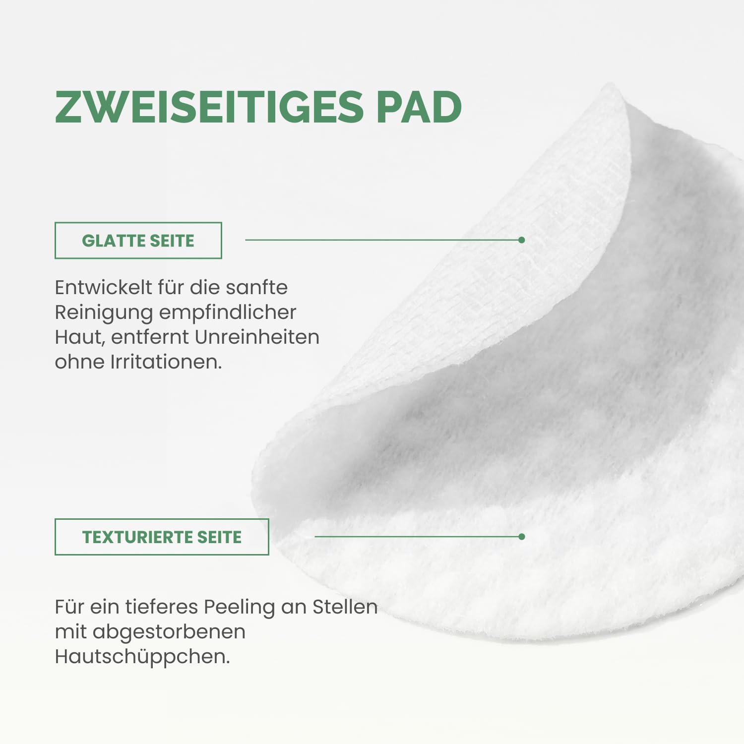 Detalle de PLANTIFIQUE Korean Peeling Pads (60 Stück) mit Glycolsäure, Niacinamid, CICA & Multi-Acid-Komplex