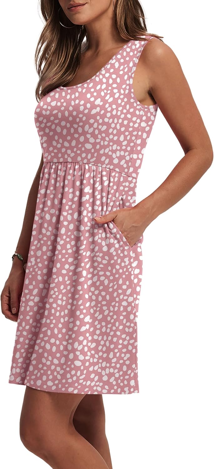 Thumbnail 3 de WIHOLL Women's Summer Dress 2026: A-Line Sleeveless Sundress with Pockets – Floral or Solid