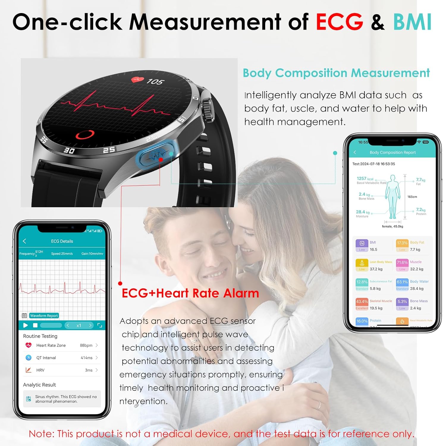 Detalle de Marsyu 2026 Smart Watch for Men: Health-First Wearable with ECG, Blood Pressure, and Sleep Monitoring