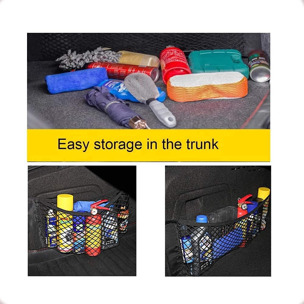 Detalle de EINESIN Car Boot Storage Net - Elastic Mesh Organizer (80 x 25 cm, 2 Pack)