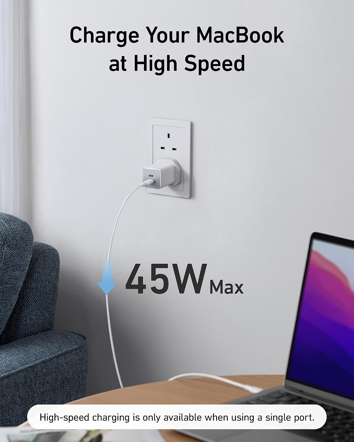 Detalle de Anker 523 Nano 3 47W cargador USB‑C