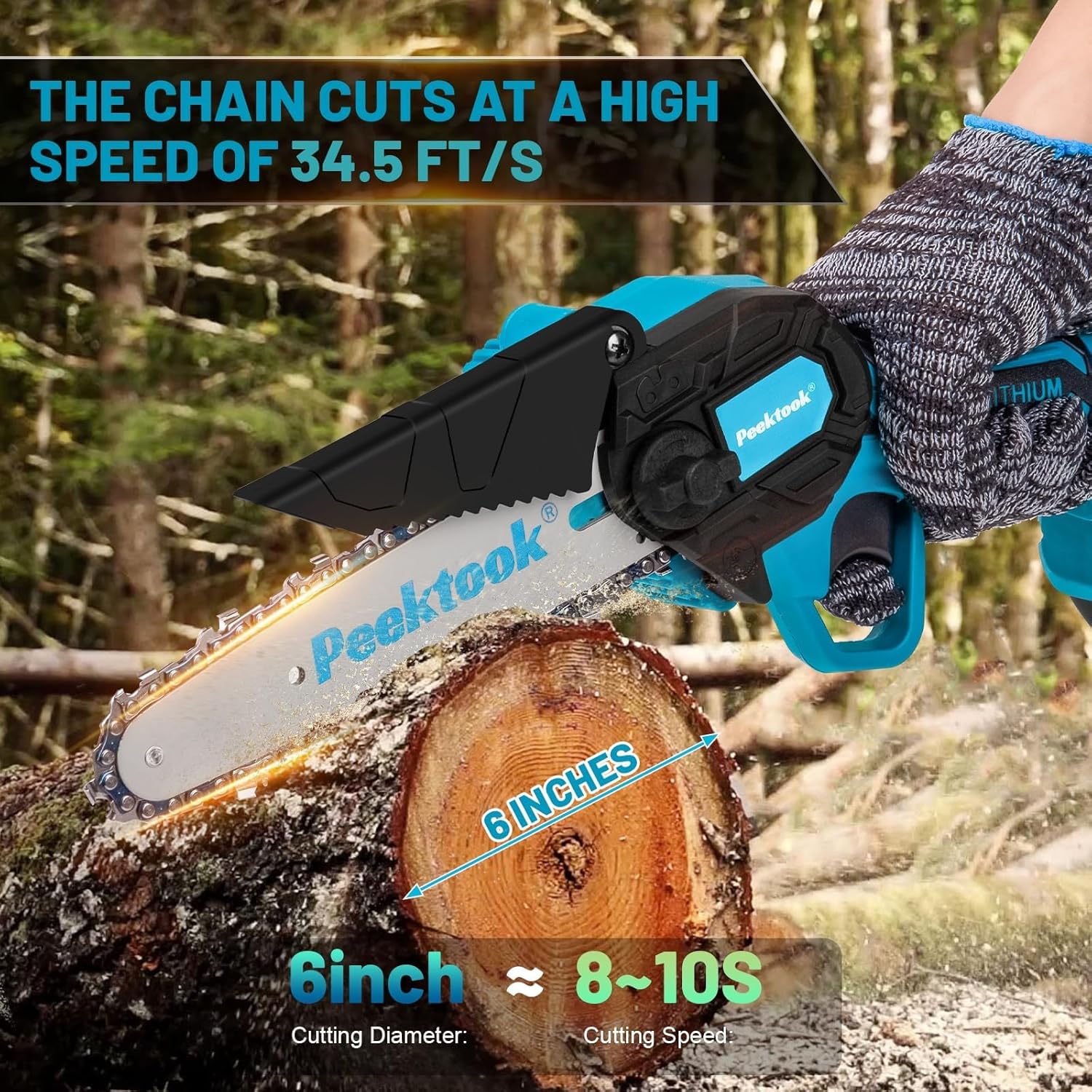 Thumbnail 1 de Mini Chainsaw 6in brushless cordless, 2 batteries