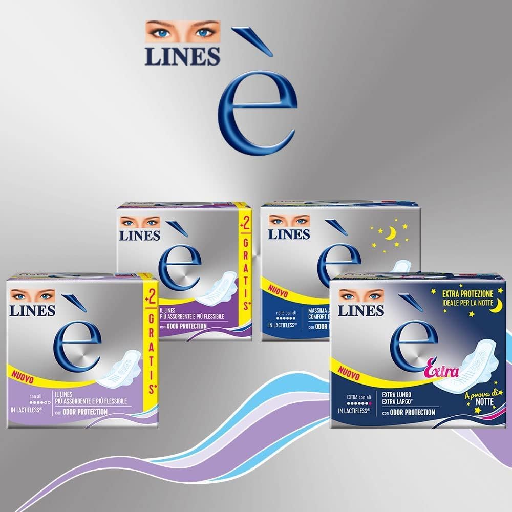 Thumbnail 6 de LINES È NOTTE con ali – Pacco scorta da 54 assorbenti notturni con Lactifless e Odor Protection