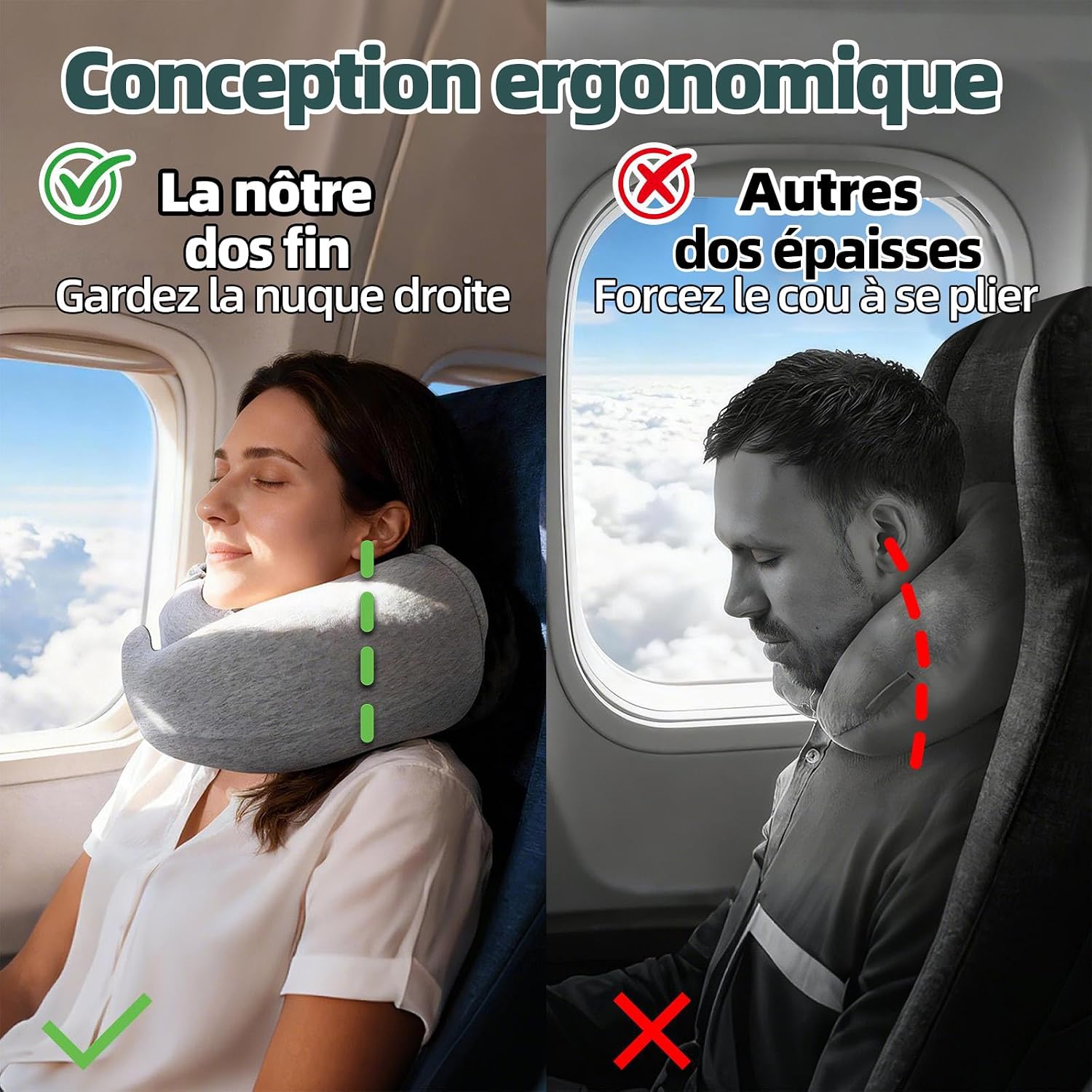 Thumbnail 3 de ORHOMELIFE Nackenkissen Flugzeug mit Memory-Schaum