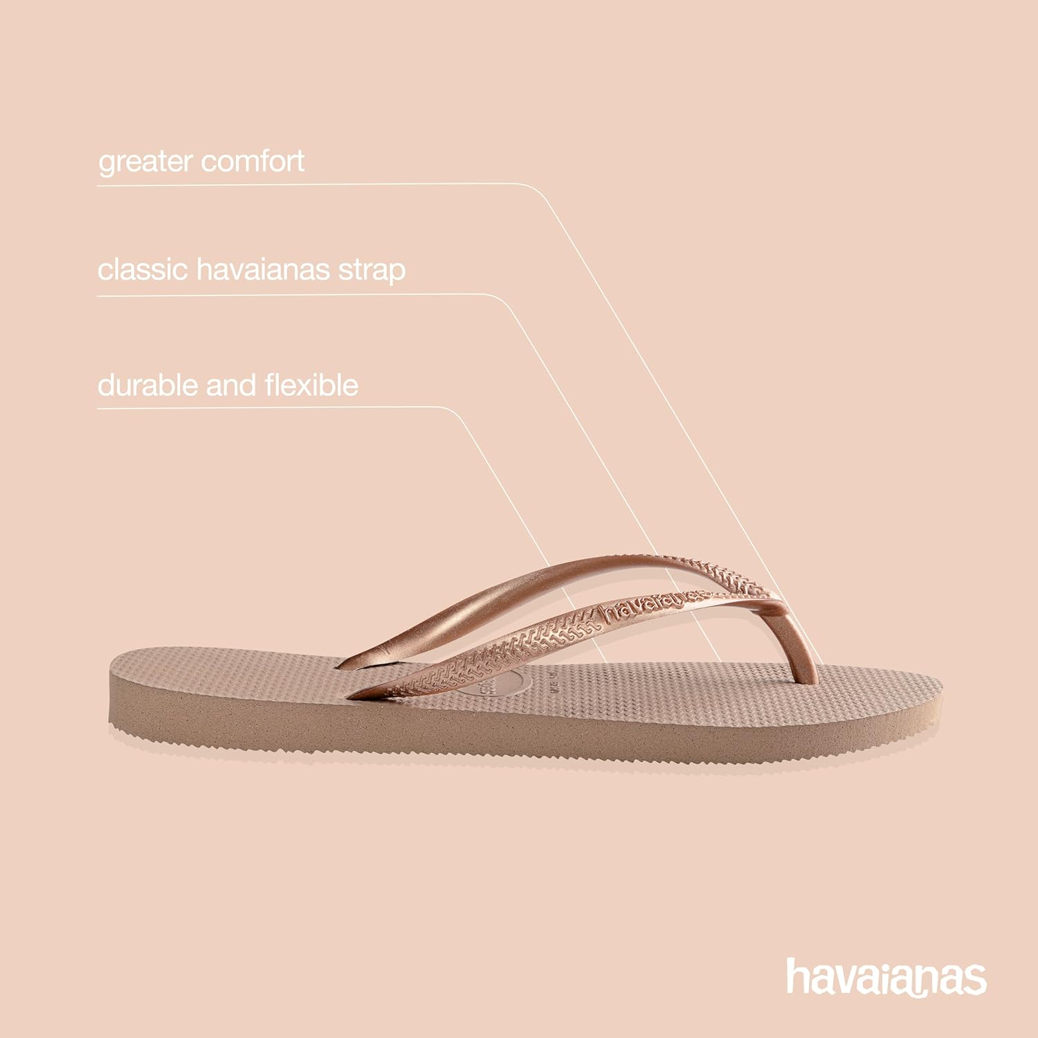 Detalle de Havaianas Slim women’s flip-flops with textured sole grip and support