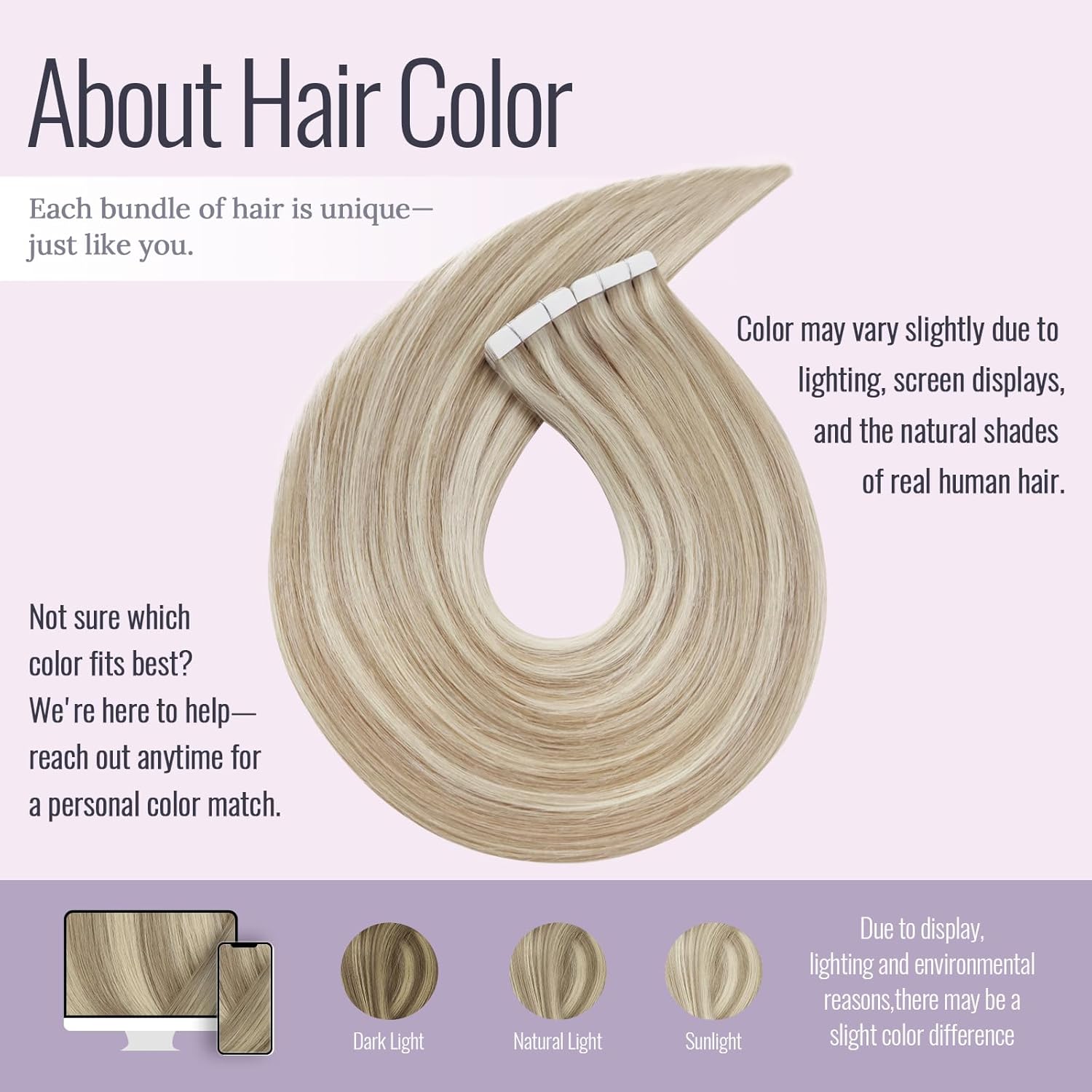 Detalle de Fshine Extension Biadesive Capelli Veri Highlight Biondo Cenere con Biondo Candido – 45 cm, 50 g, 20 pezzi