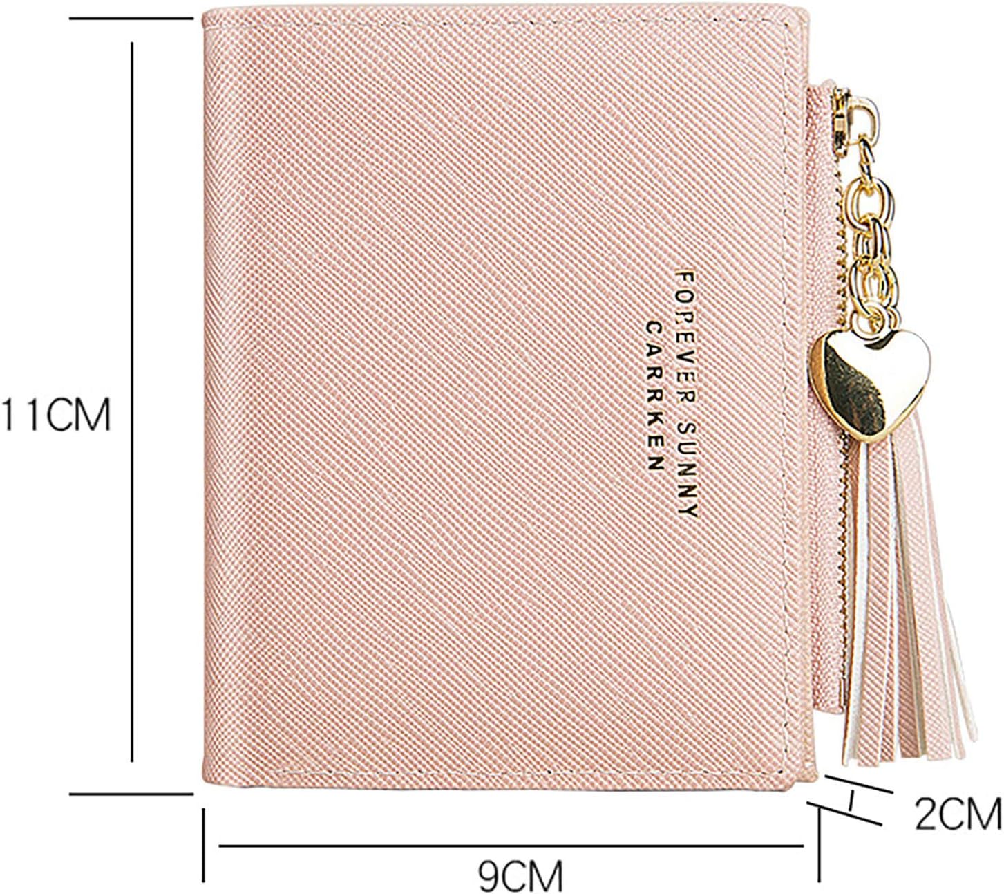Detalle de ZhengYue Purse for Women – small leather wallet with RFID blocking, zipper coin pocket and card slots