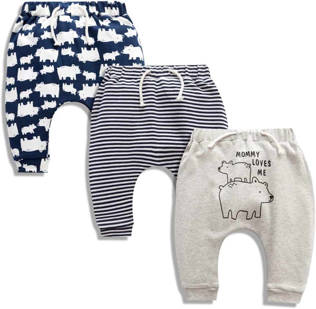Thumbnail 5 de CuteOn 3 Pack Unisex Kids Harem Pants in Cotton with Elastic Waist & Drawstring