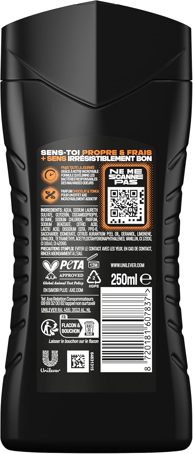 Thumbnail 2 de AXE Dark Temptation – Gel douche homme 5-en-1 250 ml (lot de 12) à l’odeur chocolat gourmand