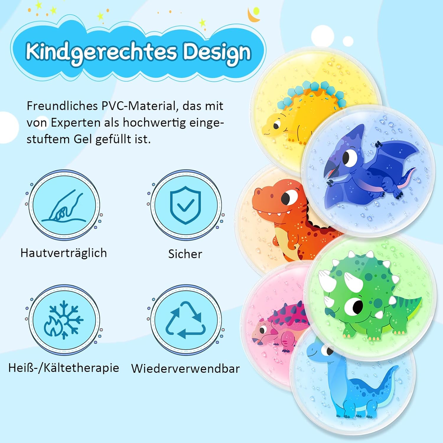 Thumbnail 2 de Comfytemp Kühlpads Kinder 8 cm 6er Set