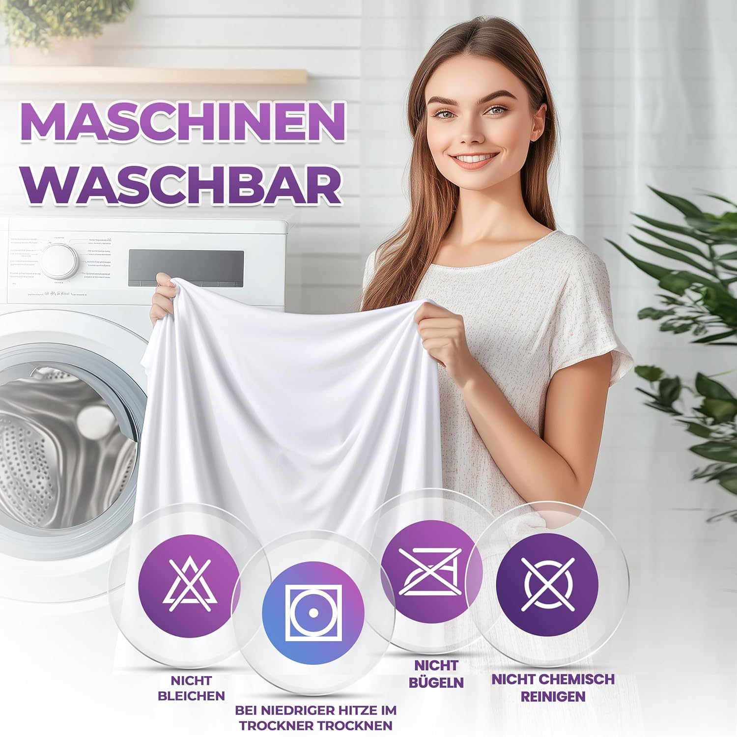 Detalle de Utopia Bedding Matratzenbezug wasserdicht 100 x 200 x 30 cm mit Reißverschluss (Oeko-TEX) – Matratzenschoner in Weiß