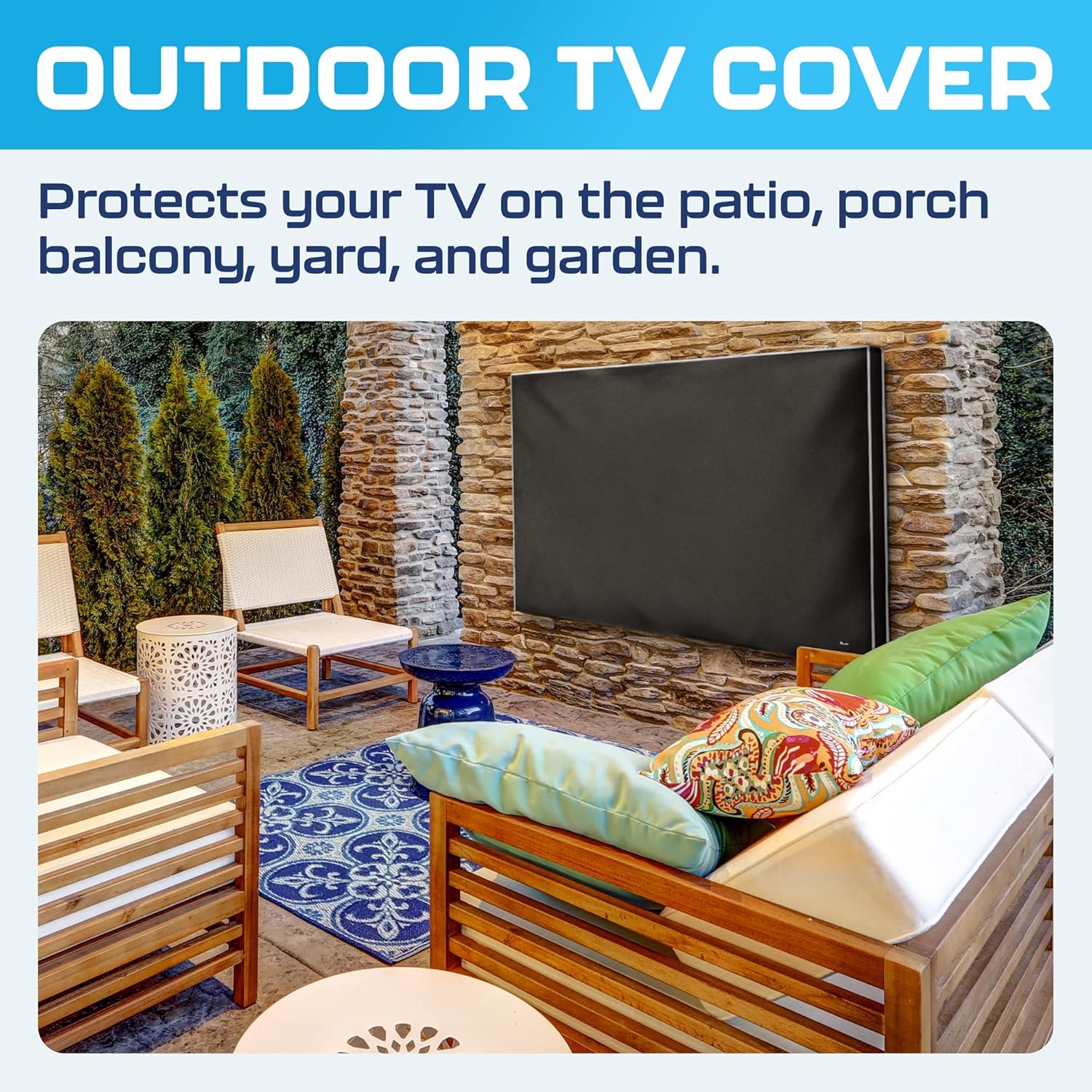 Detalle 2 de Garnetics Outdoor TV Cover 55 Inch with Smart Shield Screen Protector