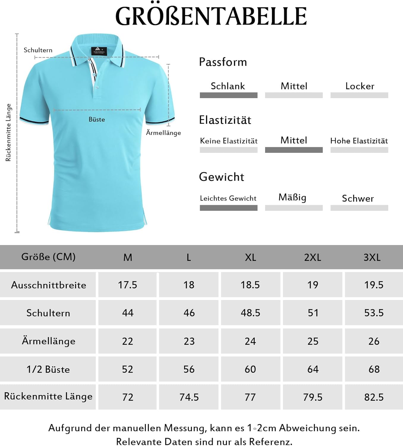 Thumbnail 5 de SwissWell Polo Uomo a Manica Corta in tessuto traspirante a rapida asciugatura