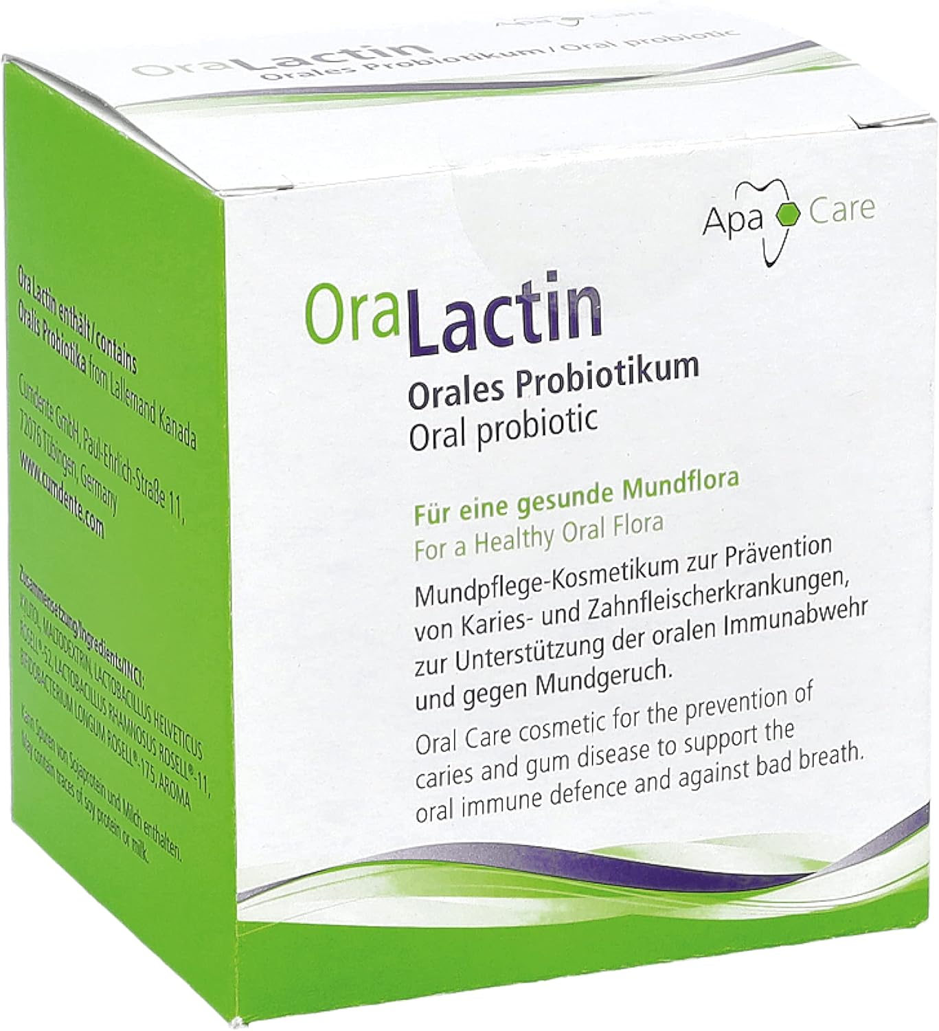 Detalle 2 de ApaCare OraLactin polvere probiotica orale — 30 bustine per cura dentale e orale estesa