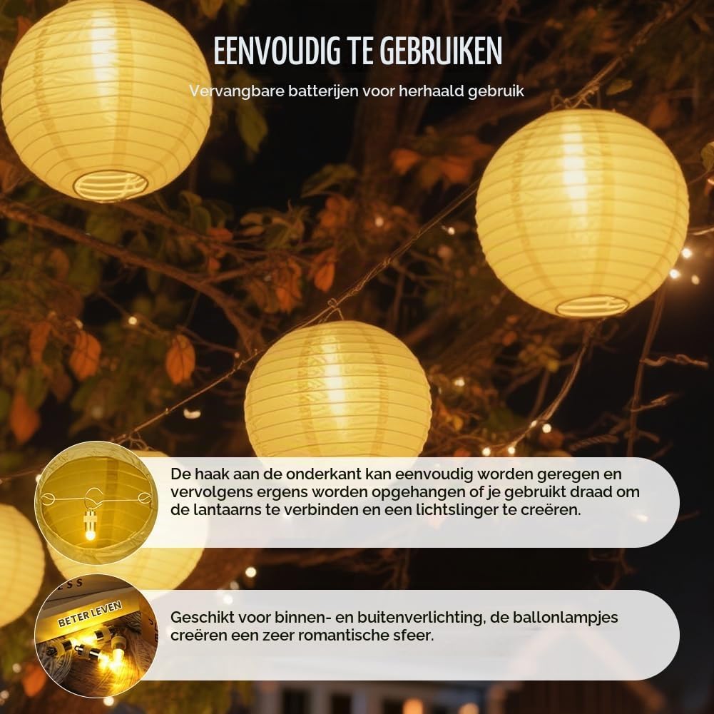 Thumbnail 4 de AUAUY mini-ledlampjes voor lantaarns, set van 30, warmwit en waterdicht