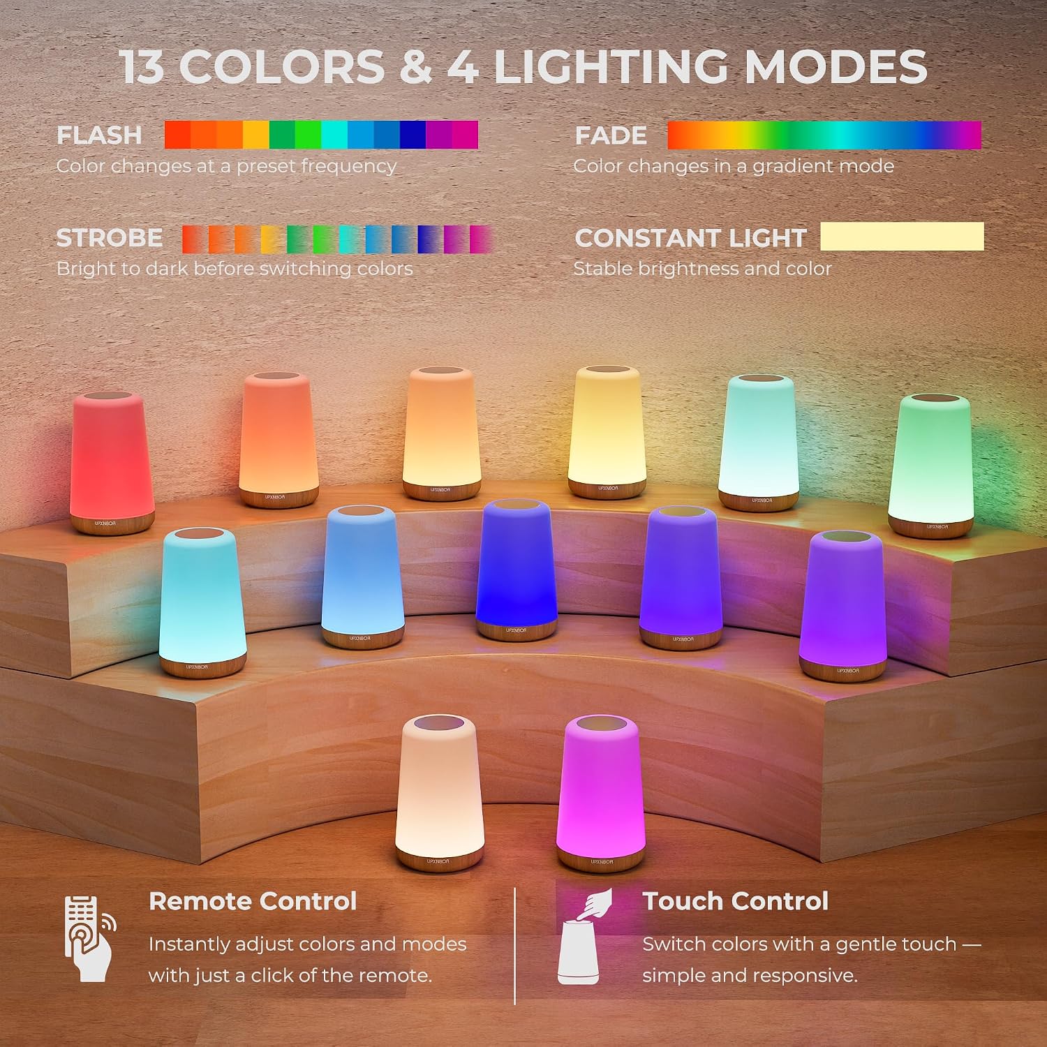 Thumbnail 3 de UPXNBOR Night Light LED Bedside Lamp
