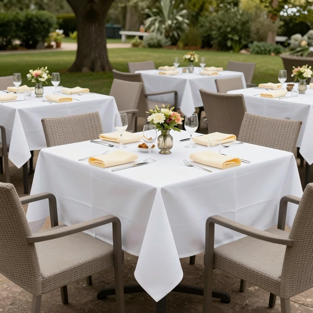 Thumbnail 3 de sancua White Square Tablecloths 54x54 Inch 2 Pack