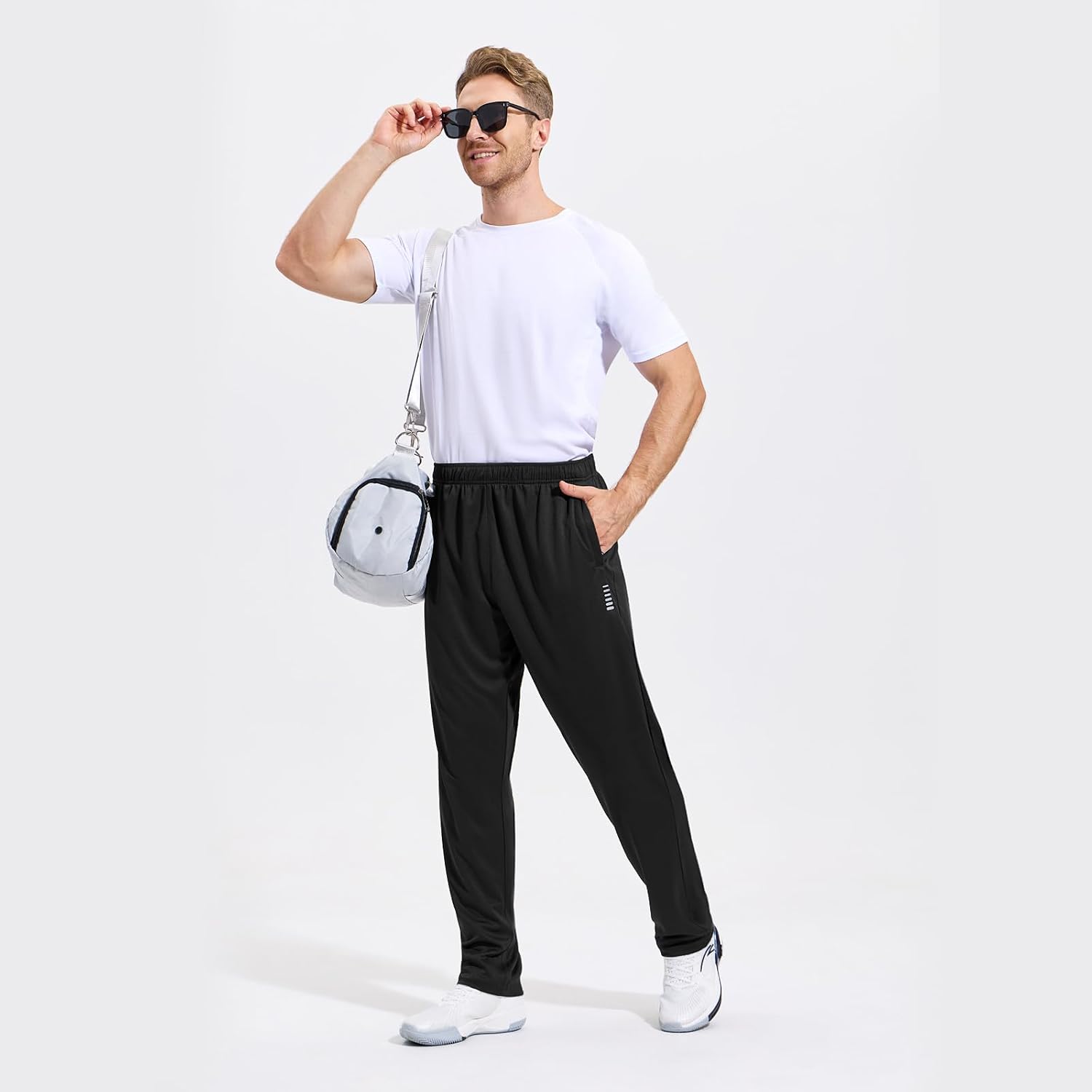 Thumbnail 6 de HUAKANG 3 Pack Joggers for Men Lightweight Sweatpants with Zipper Pockets