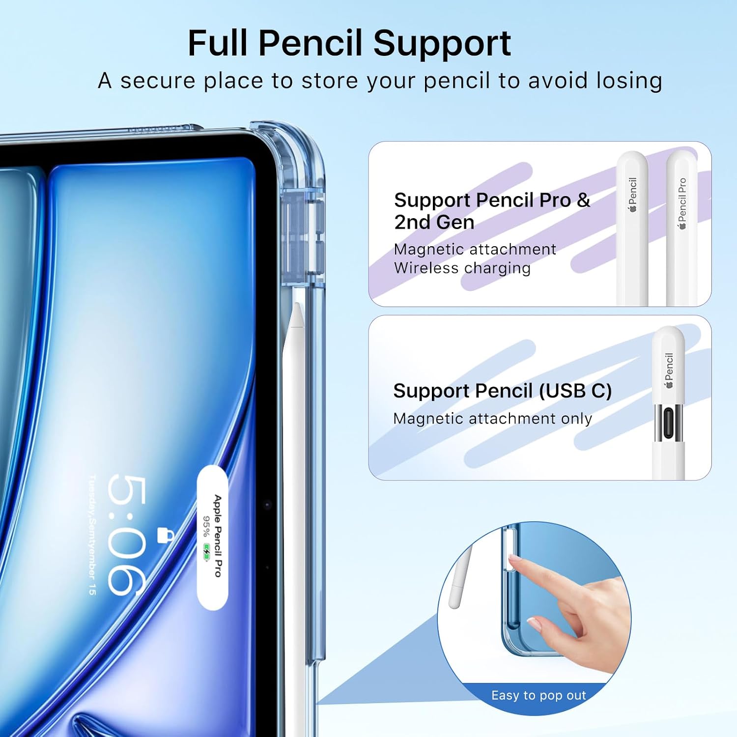 Thumbnail 5 de MoKo Cover per iPad Air 11" M4/M3/M2 con Portapenna – Blu Marino