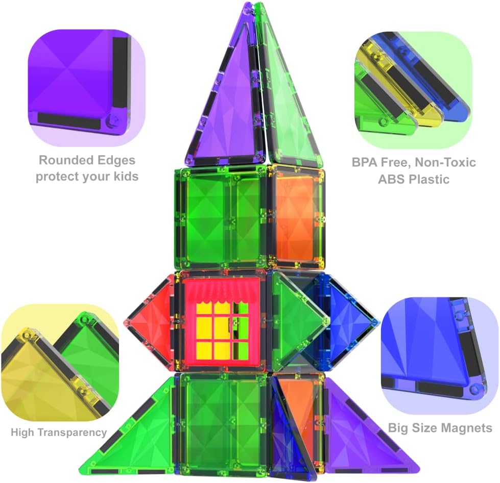 Thumbnail 2 de Gioco di Blocchi di Costruzione Magnetici con tessere magnetiche STEM Montessori, 42 pezzi (3+ anni)