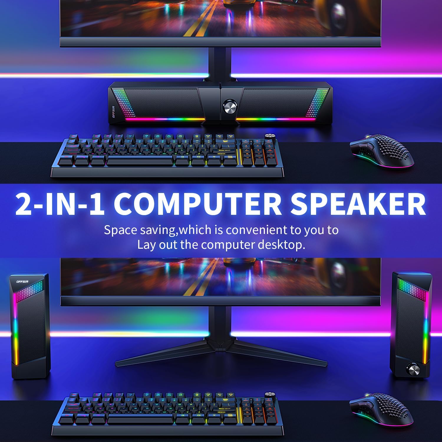 Thumbnail 1 de 2 in 1 PC RGB Speakers 10W