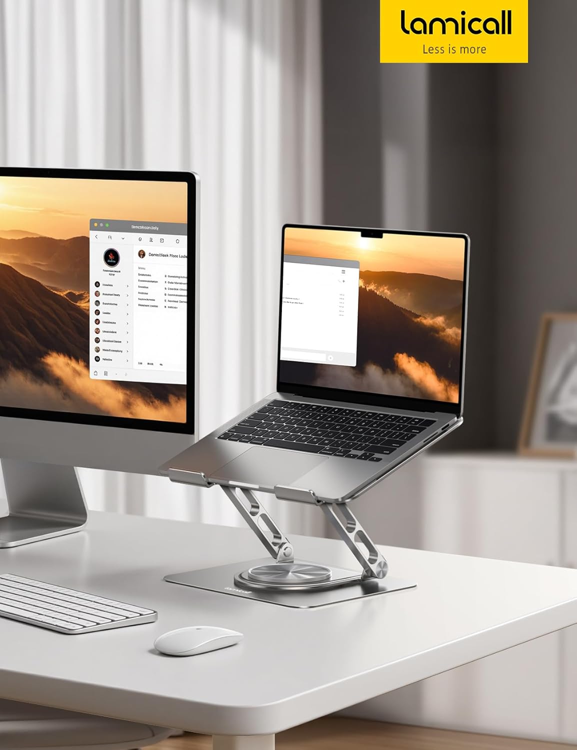 Thumbnail 6 de Lamicall Supporto PC Portatile in alluminio con rotazione 360° e base più stabile, altezza e angolo regolabili (10–17,3")