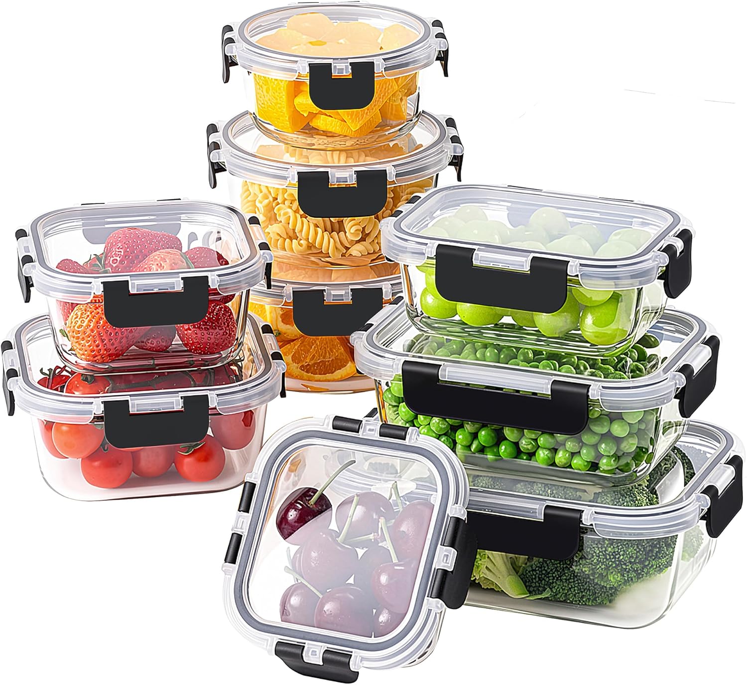 Detalle de HOMBERKING 9 Glass Food Storage Jars 🥣