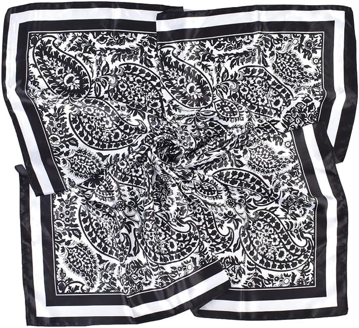 Detalle 2 de upeilxd U-SJ0081 4-Piece Satin-Like Square Scarves, 35-Inch