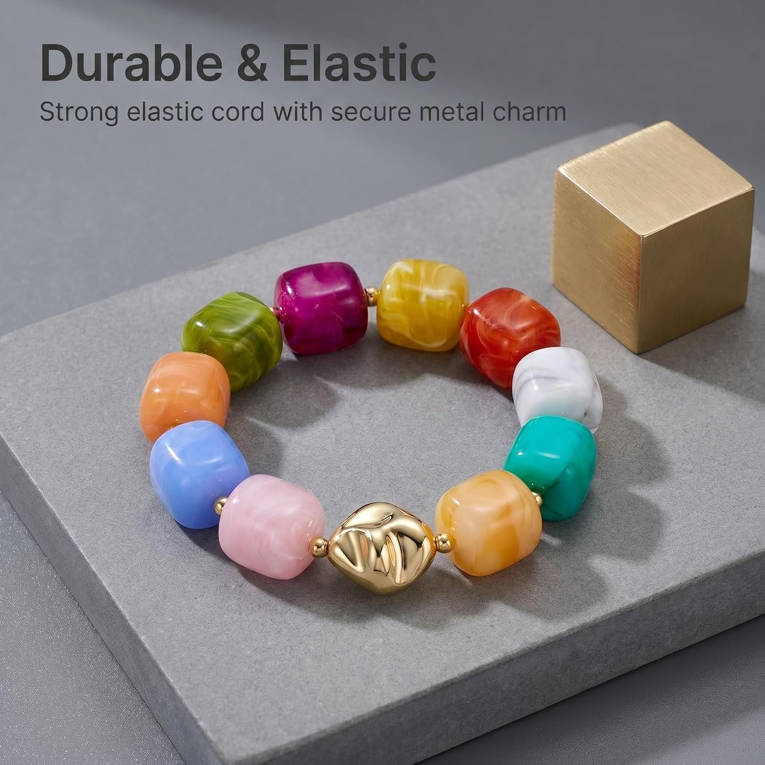 Detalle de BARXION Beaded Bracelet with Acrylic Beads